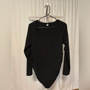 Maternity Long-Sleeve Square-Neck Bodysuit